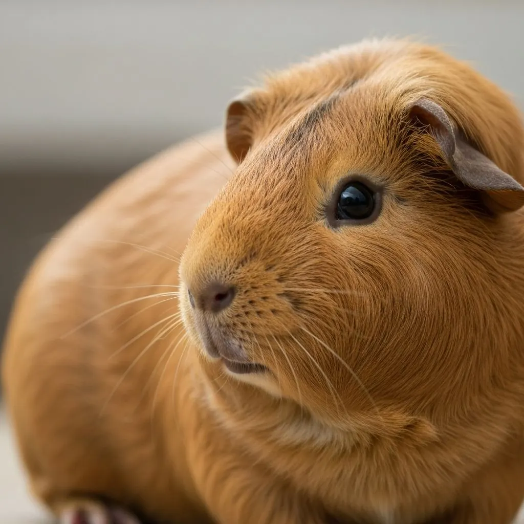 Gentle close-up of a guinea pig nail trim under soft light with safe clippers